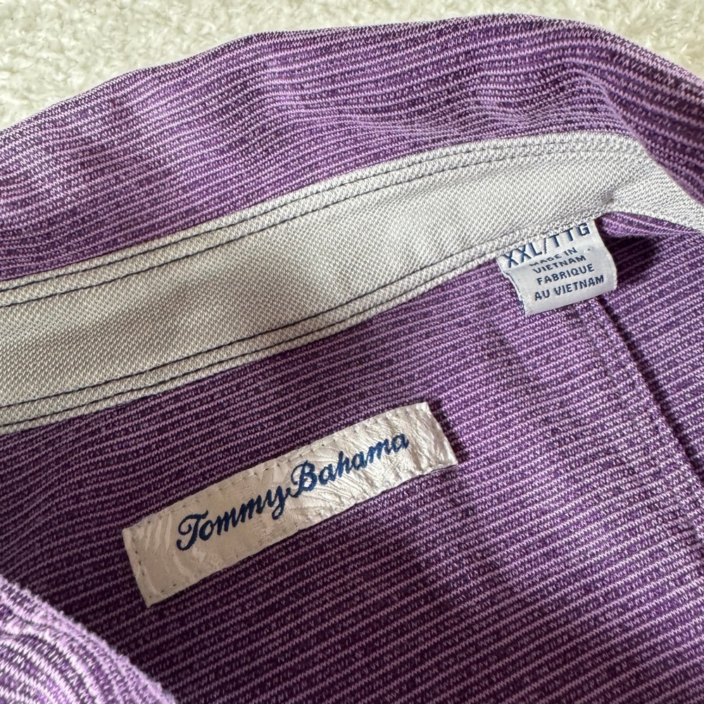 Tommy Bahama Minnesota Vikings Athletic Polo Collared Button Purple XXL 2XL SOFT - Picture 3 of 8